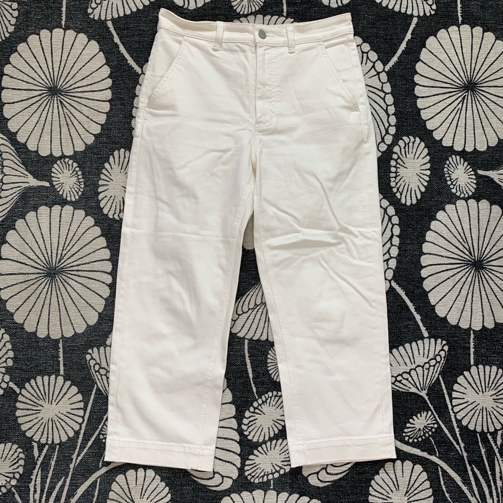 EVERLANE STRAIGHT LEG CROP - SZ 6 SHORT - BONE